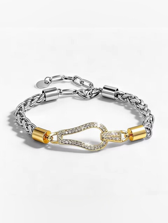 Anthropologie Jewelry - Unisex Gold and Silver Crystal Link Bracelet